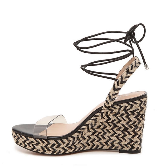 NWOB Lace Up Espadrille Wedge - Picture 3 of 9